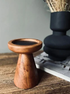 Lysestage til bloklys - Konisk wood