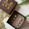 Mix box med 6 øreringe - Bea 18k forgyldt