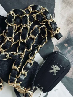 Mobil / Nøglesnor – Black leather