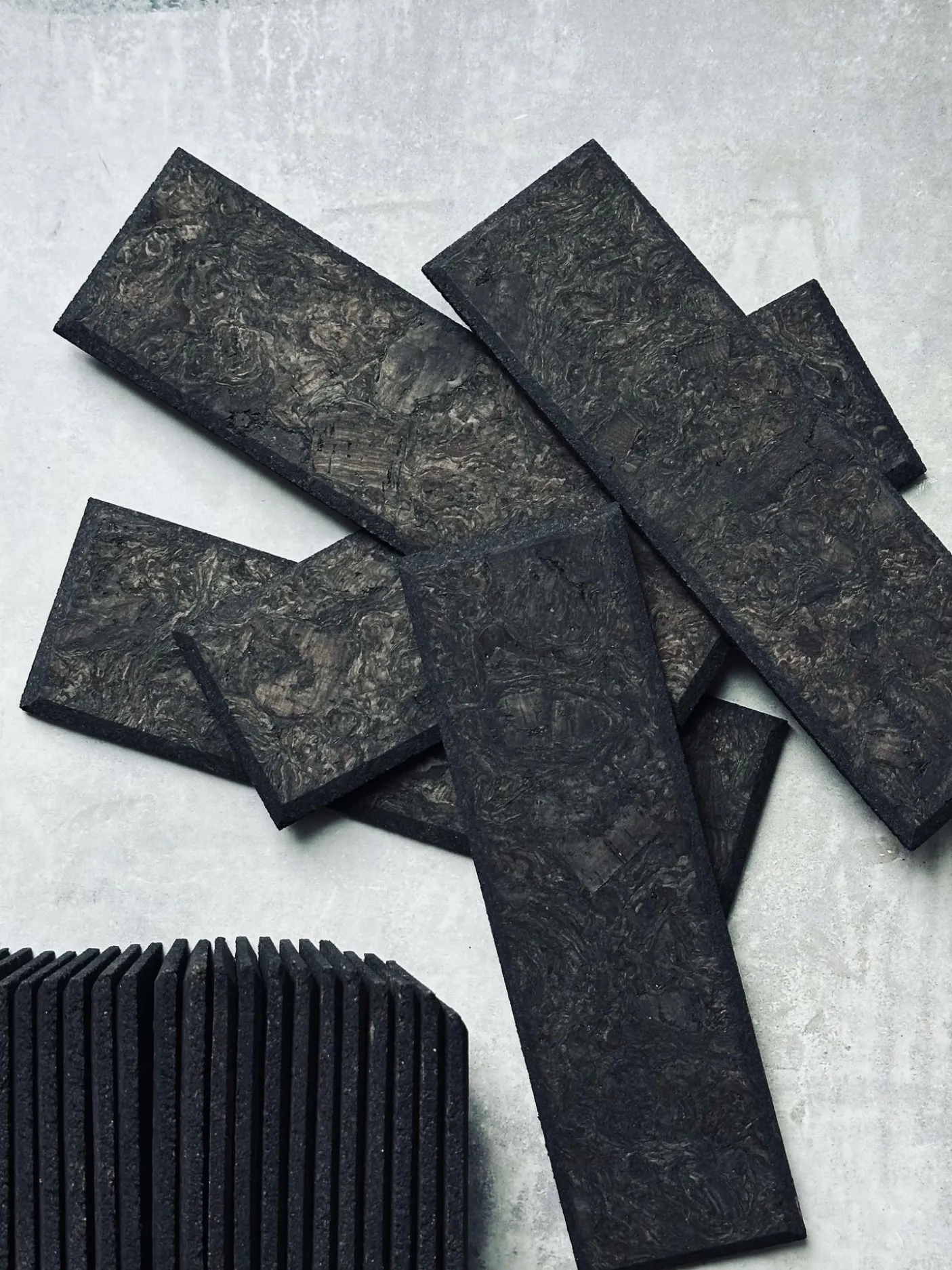 Mursten i kork - Dark pakke med 62 stk