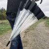 Paraply Transparent - Black