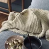 Plaid Stone-washed Vaflet Bomuld - Gul