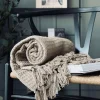 Plaid vaflet bomuld - Beige