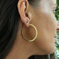 Øreringe Hallie twist hoop - forgyldt