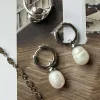 Øreringe Signe - med ferskvandsperler - rhodium belagt