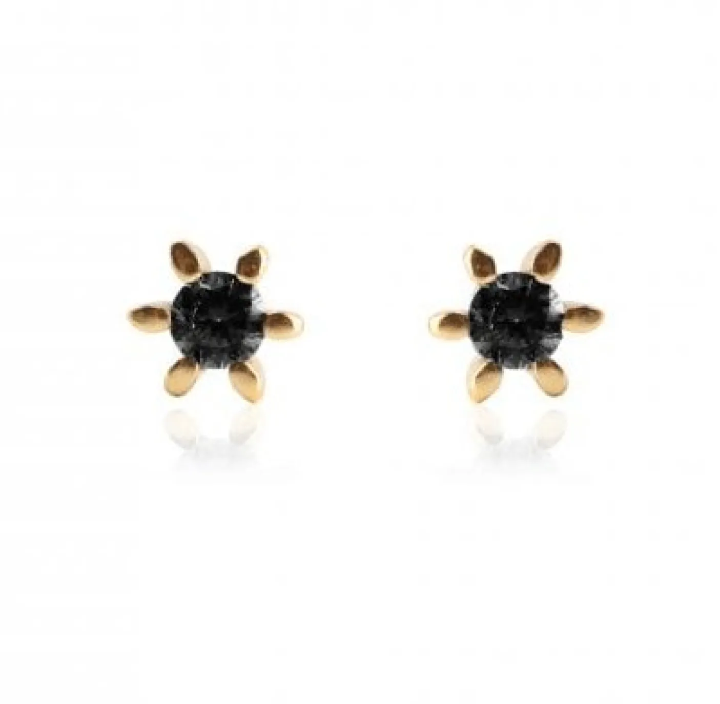Ørestikker GIA – Black 18K forgyldt