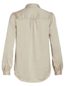 Satinskjorte Luna Beige