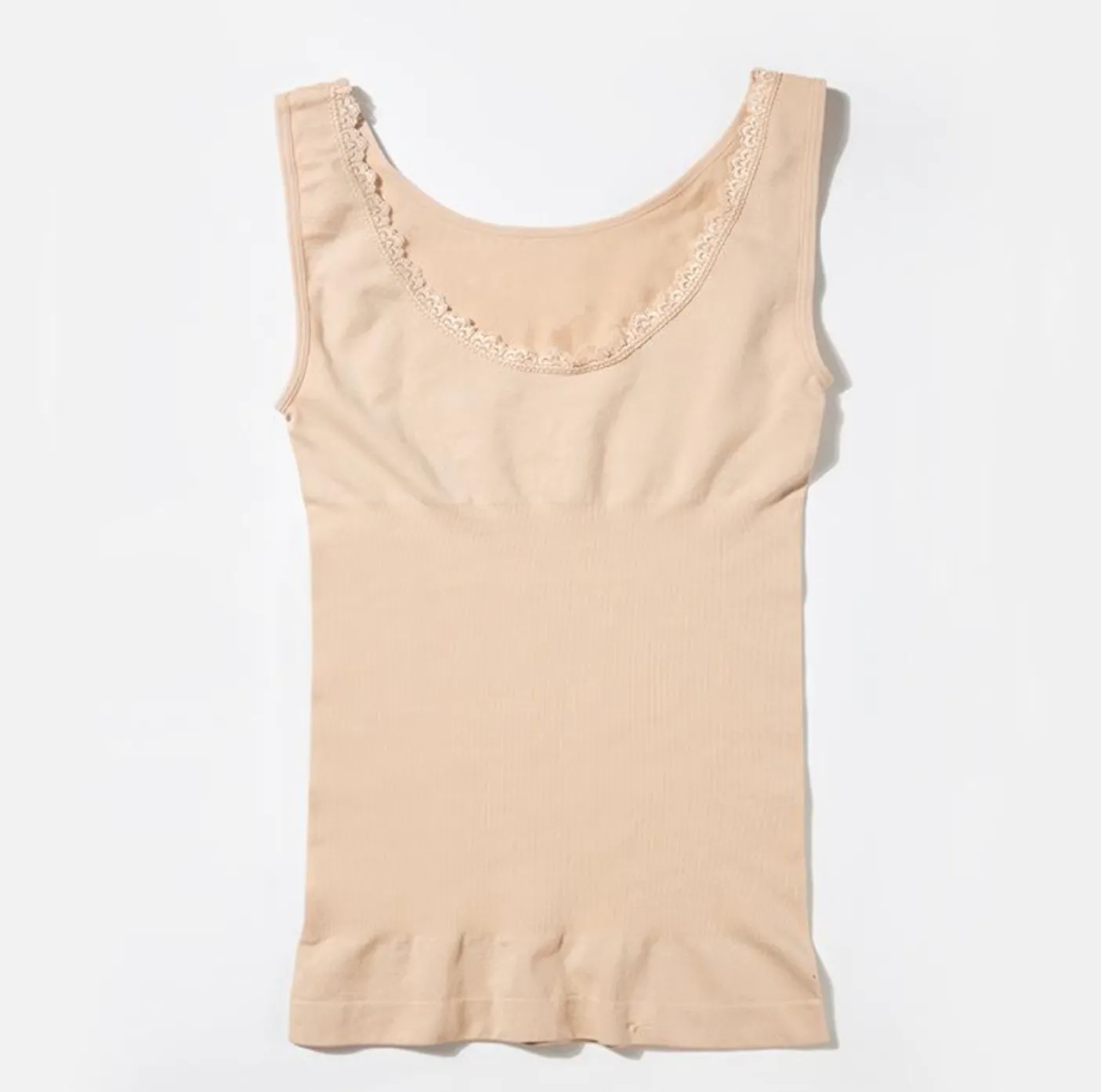 Seamless top m. blondekant - Nude