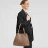 Shopper i flettet skind - Dark taupe