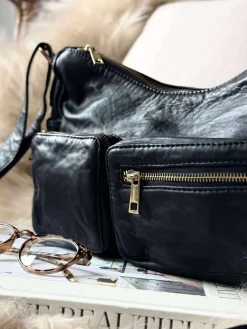 Skuldertaske Sienna - Black gold