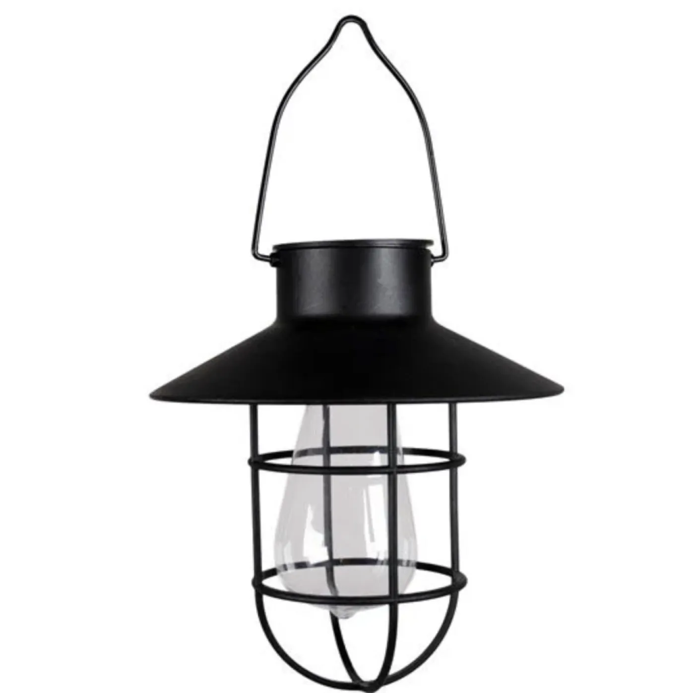 Solar lampe med ophæng - Sort