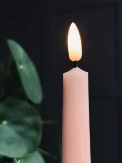 Stagelys / Sæt med 2 stk og fjernbetjening – Rosa 24 cm