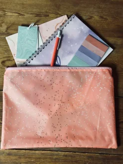 Sæt med notesbøger og taske - Pastel