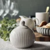 Sukkerskål Riflet - Porcelæn