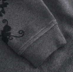 Sweatshirt med broderi - Grey oversize