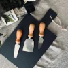 Tapas sæt med 3 knive og bræt i skiffer